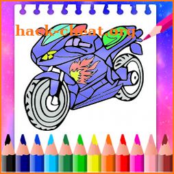 Coloring Motorcycle Drag Sport icon