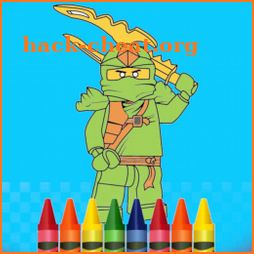 coloring ninja turtle and leggo toys icon
