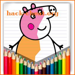 coloring peppa pig game icon