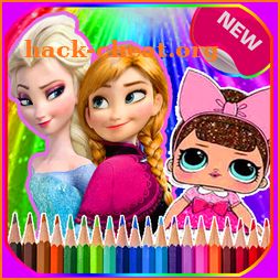 coloring princess - princess coloring book girls icon