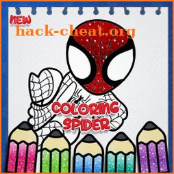coloring spider glitter icon