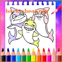 Coloring Sponge Shark Family icon