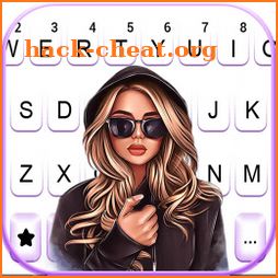 Cool Blond Girl Keyboard Background icon