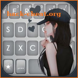 Cool Cap Girl Keyboard Background icon