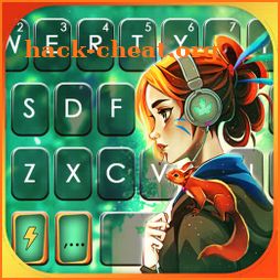 Cool Girl Green Keyboard Background icon