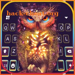 Cool Golden Owl Keyboard Background icon