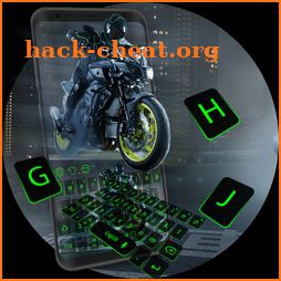 Cool motorcycle rider keyboard icon