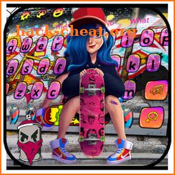 Cool Skate Girl Graffiti Keyboard Theme icon