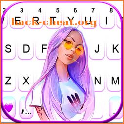 Cool Stylish Girl Keyboard Background icon