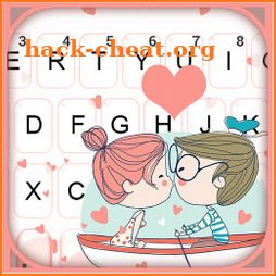 Couple Kiss Doodle Keyboard Theme icon