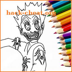 creepy horror coloring book icon