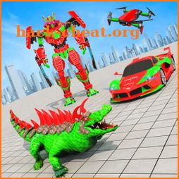 Crocodile Car Robot Games icon
