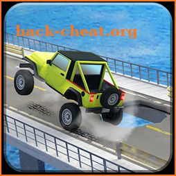 Cross Broken Bridge Car Driving icon