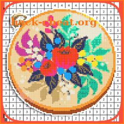 Cross Stitch Pixel Art Color By Number icon
