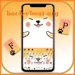 Cute Akita Puppy Keyboard Background icon