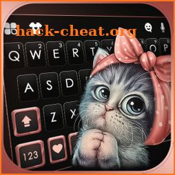 Cute Bow Cat Keyboard Background icon
