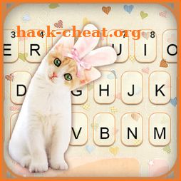 Cute Bunny Kitten Keyboard Background icon