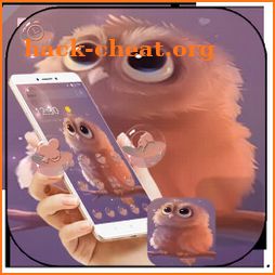 Cute Cartoon Fluffy Owl Theme icon