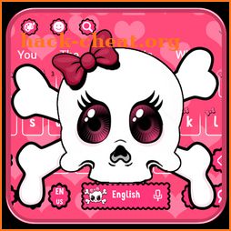 Cute Cartoon Pink Skull Keyboard Theme icon