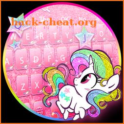 Cute cartoon rainbow unicorn keyboard theme icon