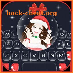 Cute Christmas Girl Keyboard Background icon