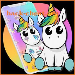 Cute Colorful Cartoon Unicorn Theme icon
