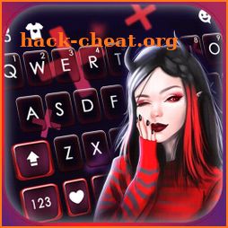 Cute Devil Girl Keyboard Background icon