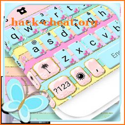Cute Girly Colors Keyboard Background icon