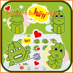 Cute Green Dinosaur Emoji Stickers icon