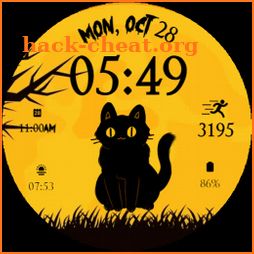 Cute Halloween Cat Watch Face icon