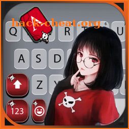 Cute Intellect Girl Keyboard Background icon