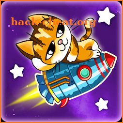 Cute kittens in space icon