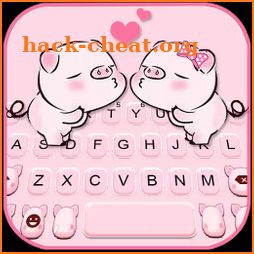 Cute Piggy Love Keyboard Background icon
