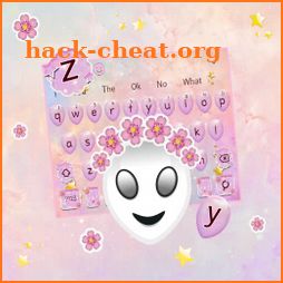 Cute Pink Alien Keyboard Theme icon
