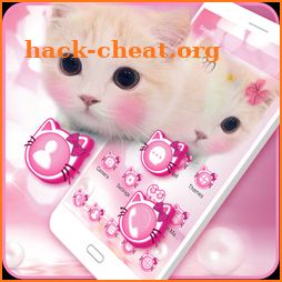 Cute Pink Bow Kitty Launcher icon