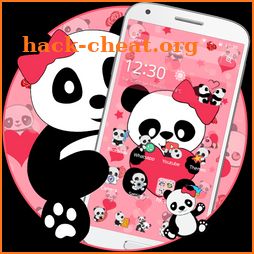 Cute Pink Bow Panda Theme icon