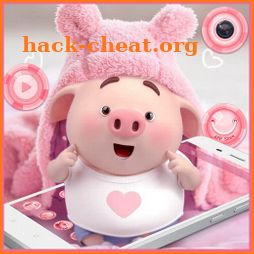 Cute Pink Cartoon Piggy Theme icon