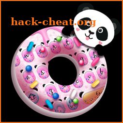 Cute Pink Donut Panda keyboard icon