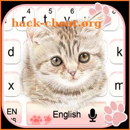 Cute Pink Kitty Cartoon Keyboard Theme icon