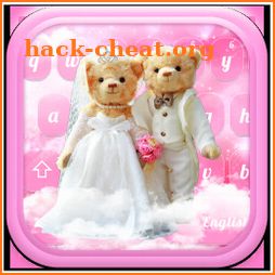 Cute Pink Love Teddy Couple Keyboard icon