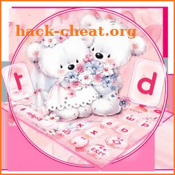 Cute Pink Teddy Couple Keyboard icon