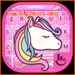 Cute Pink Unicorn Keyboard Theme icon