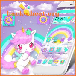 Cute Pink Unicorn Rainbow Theme icon