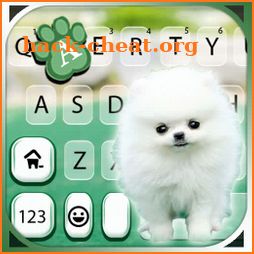 Cute Puppy White Keyboard Background icon