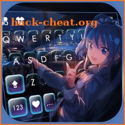 Cute Racer Girl Keyboard Background icon