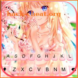 Cute Sakura Girl Keyboard Background icon