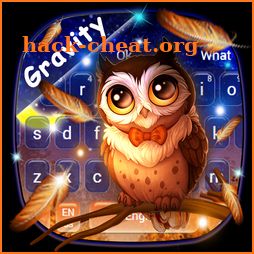 Cute Starry Night Owl Gravity Keyboard Theme icon