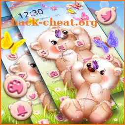 Cute Teddy Nature Butterfly Theme icon