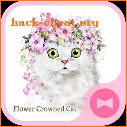 Cute Wallpaper Flower Crowned Cat Theme icon