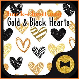 Cute Wallpaper Gold & Black Hearts Theme icon